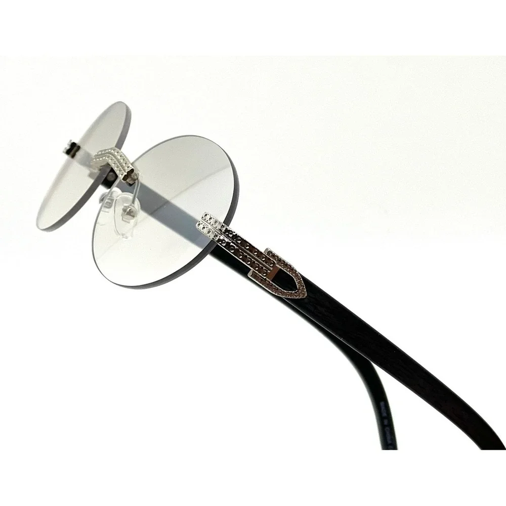 Elegant Rimless Sunglasses For Women Silver Frame Clear Tinted Lens UV400 Lentes